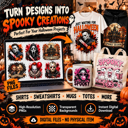 40 Halloween Horror PNG Bundle – Spooky Designs