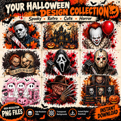 40 Halloween Horror PNG Bundle – Spooky Designs