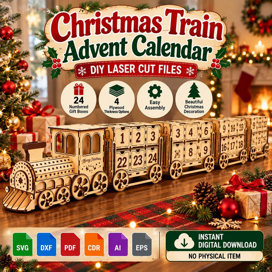 Christmas Train Advent Calendar SVG – Laser Cut Files